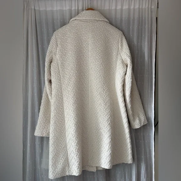 Laundry By Shelli Segal Cream Textured Teddy Jacket - Picture 7 of 7